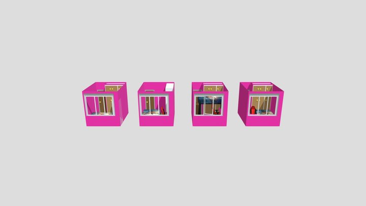 Low Poly Room Set – Assembled Examples 3D Model