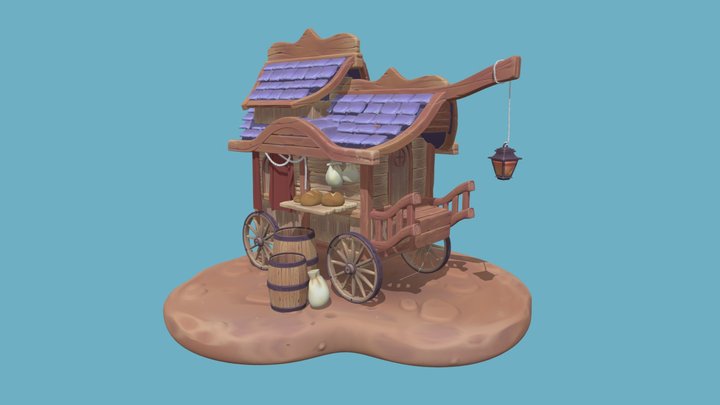 Sculpting Final - Bakery wagon 3D Model