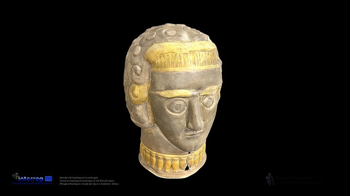 Cap uman din argint aurit, Peretu, România 3D Model